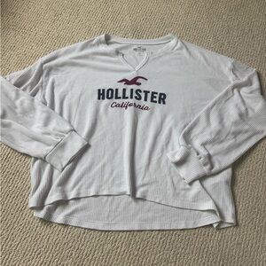 Hollister White Waffle Knit Top